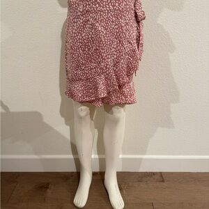 Asymmetrical Pink Patterned Women's Skirt